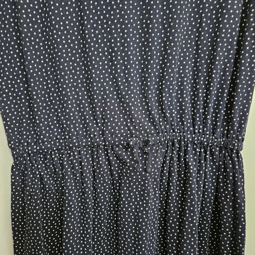 Polo Ralph Lauren Girls Knit Dress Sz XL (16 Navy Blue White Stars Elastic Waist